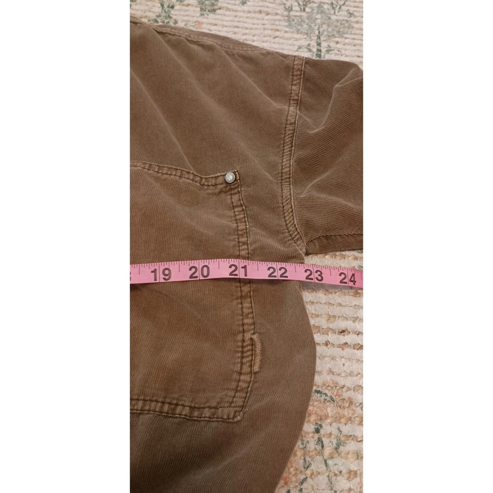 Free People We The Free Baby Cord Buttondown Shirt Warm Tobacco Brown Size M - Picture 12 of 14